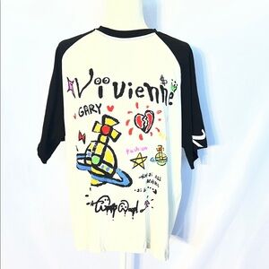 Vivienne Westwood Black & White Graphic Raglan Tee